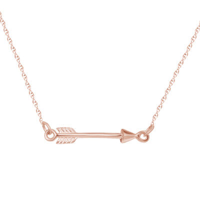 18ct Rose Gold Dipped Sterling Silver 18 Inch Arrow Necklace Chain