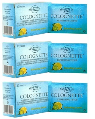 3 boxes 30 pcs 4711 SCENTED TISSUES REFRESHING LEMON Colognette NEW IN BOX