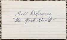 Bill Lohrman signed card - Giants debut 1934 - small stain