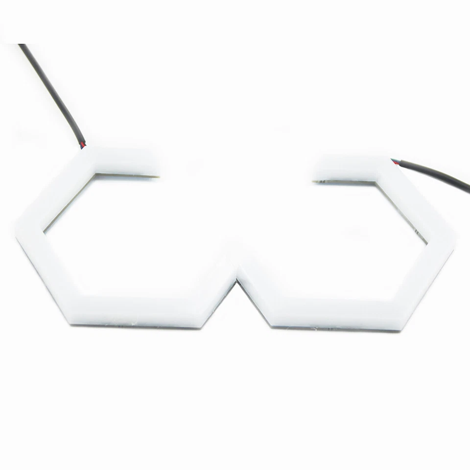 Anillos halo LED hexagonales Bluetooth dinámicos RGB ojo de ángel para Kawasaki Ninja ZX6R 03-06 Foto 3 de 4