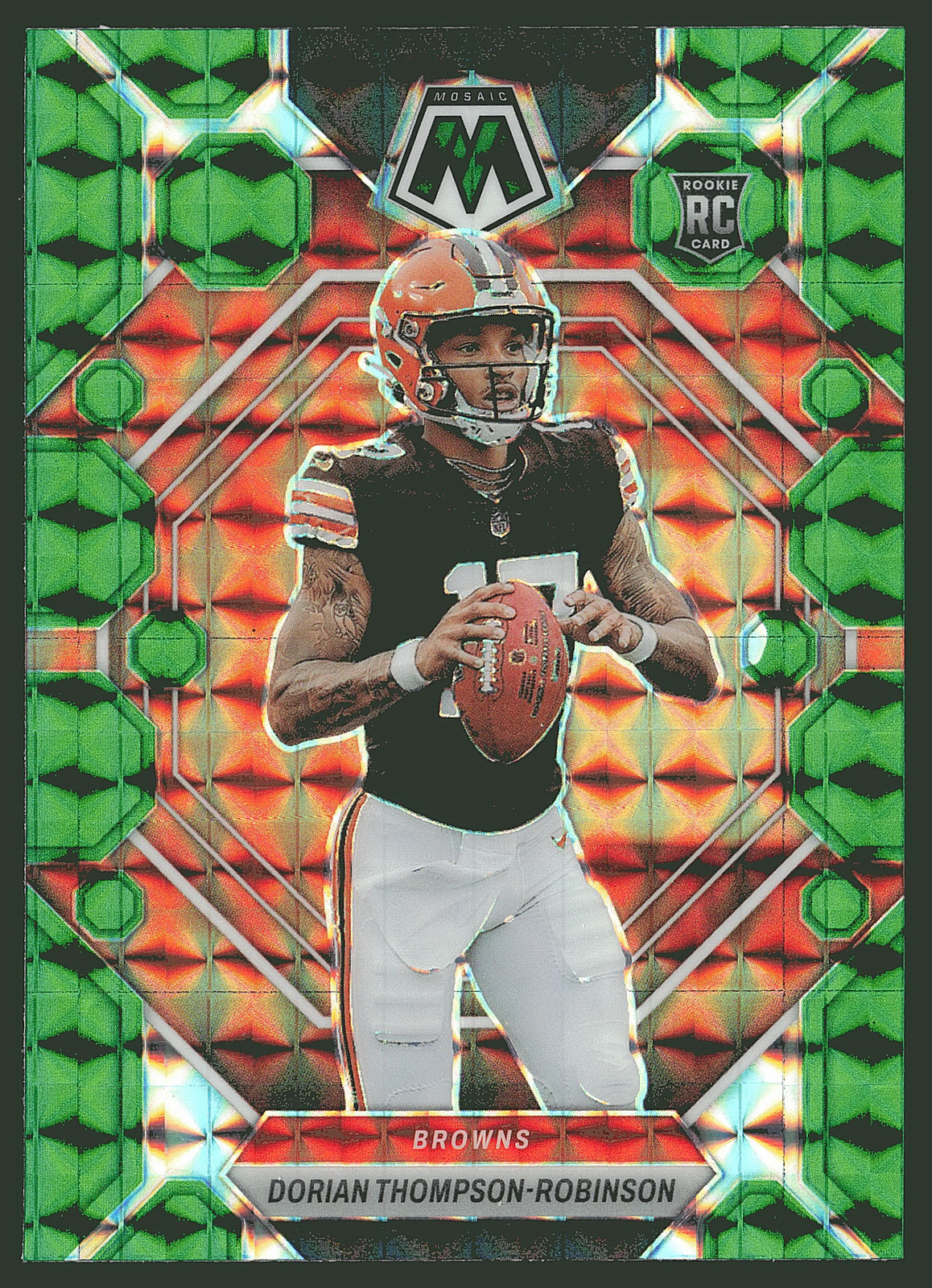 2023 Panini Mosaic #316 Dorian Thompson-Robinson Green Mosaic RC