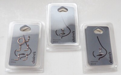 Claire's Lot of New Packages Titanium Jewelry for Nose Piercings