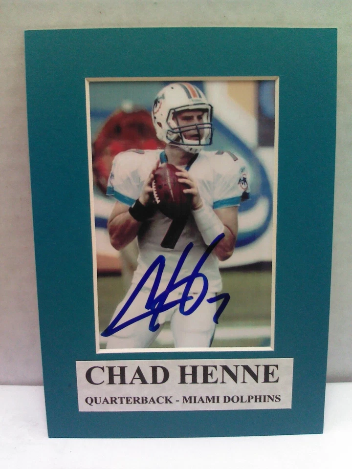 Foto autografiada/firmada de Chad Henne 5x7 de los Miami Dolphins con certificado de autenticidad Foto 4 de 4