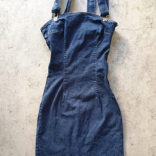 Vtg DOLCE & GABBANA D&G BLUE DENIM DRESS 24/38 S