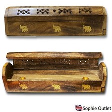 Wooden Incense Stick Holder Burning Incense Box Incense Burner Ash Catcher UK