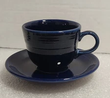 SALE! Homer Laughlin China Co USA Cobalt BLUE Coffee CUP & SAUCER Set FIESTAWARE