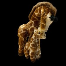 Miyoni Aurora Giraffe Mother Baby Plush Animal 13 Inches Parent Child