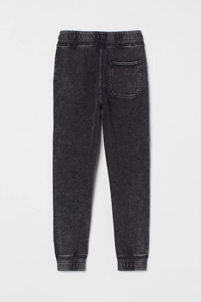 H M Biker Joggers Sweat Pants Washed Black 170 14 years NWT fits