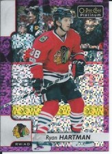 2017-18 UD OPC O-Pee-Chee Platinum RYAN HARTMAN Violet Pixels #68 Chicago Hawks