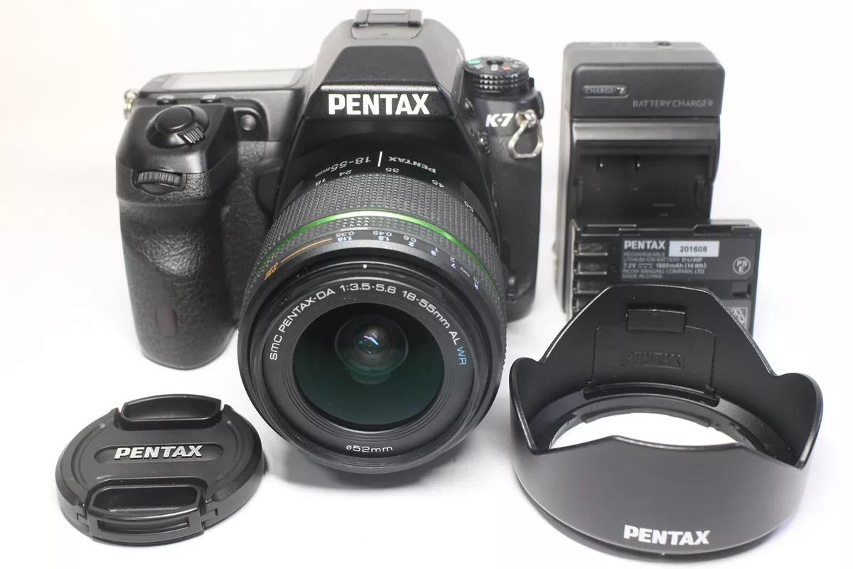 Pentax K-7 14.6MP DSLR Camera Black + SMC Pentax-DA 18-55mm F/3.5-5.6 AL WR  Lens