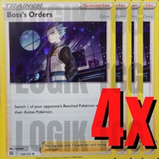 4x Boss's Orders Cyrus 132/172 x4 - Brilliant Stars - Pokemon - COSMOS FOIL
