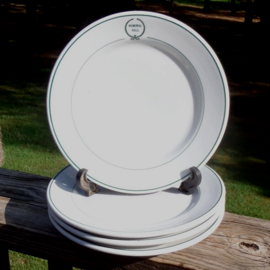 SET of 4 Antique MEMORIAL HALL Alliance Vitrified Restaurant/Hotel PLATES VGUC