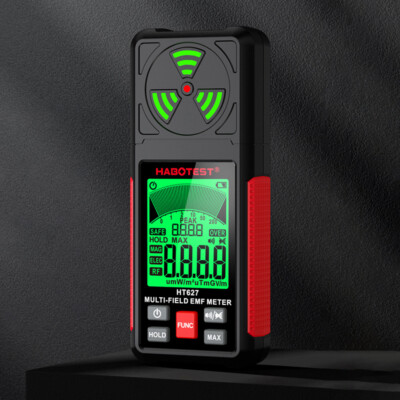 HT627 3 in 1 EMF Reader Tester Portable Digital EMF Meters Buzzer Alarm Useful