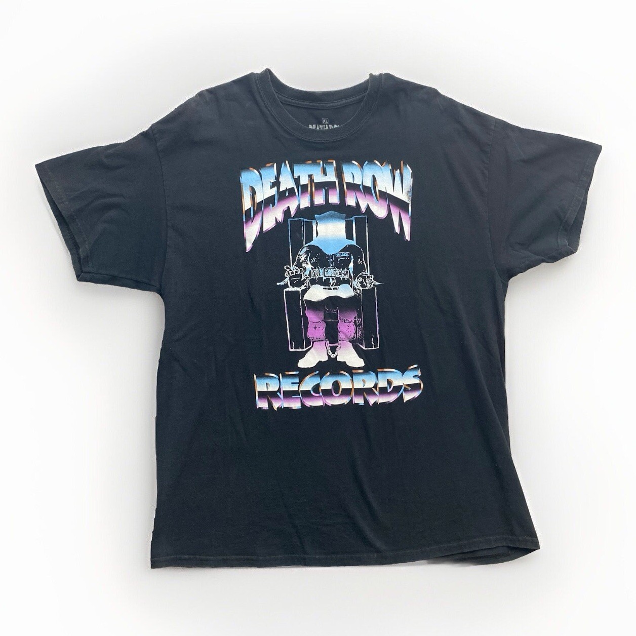 FILA T shirt sedia elettrica Death Row Records uomo XL logo anni 90 Dre Snoop nero musica