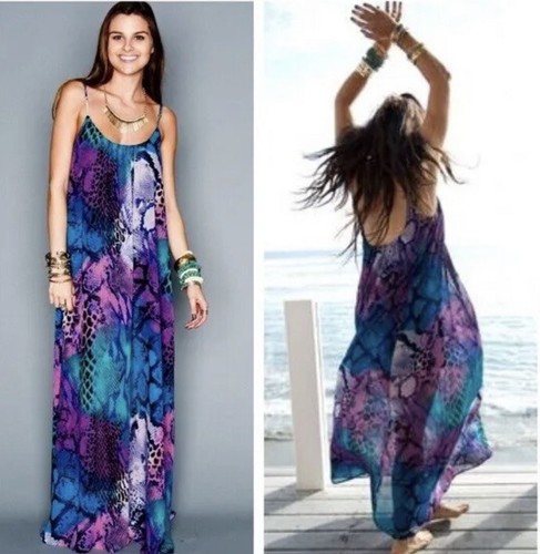 90s Blue Semi Sheer Tropical Floral Print Dress By Show Me Your Mumu main image 0