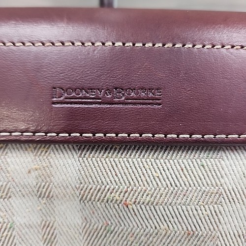 Dooney & Bourke Signature Print Plaid Handbag Purse Shoulder Bag Tassels Charm - Picture 5 of 24