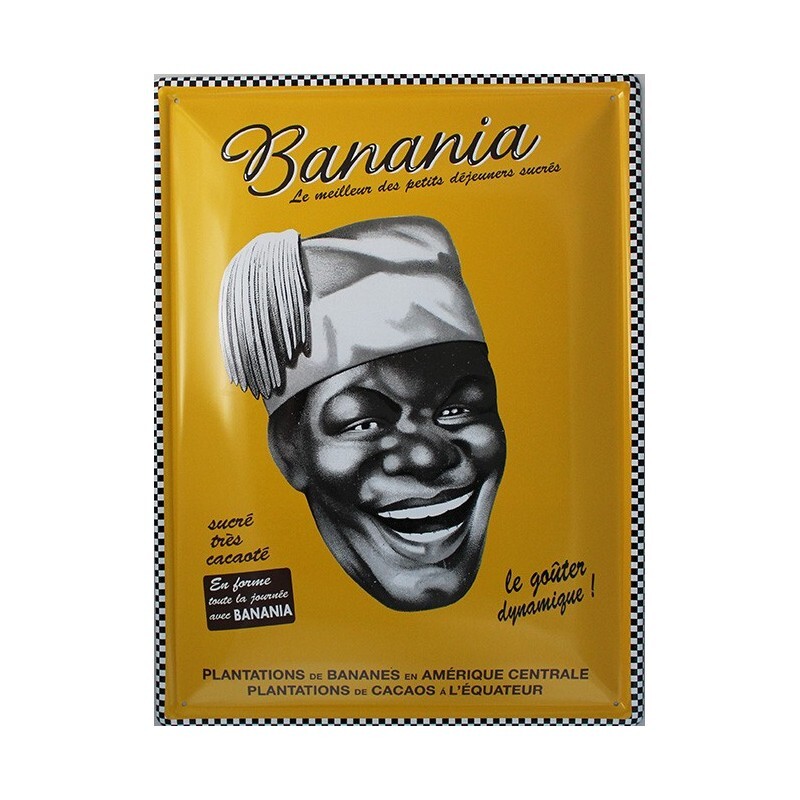 Plaque métal Banania le goûter dynamique, l'authentique souvenir d'enfance