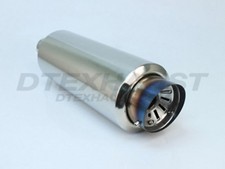Dtm-142-bf Hi Polished Muffler Blue Flame Silencer Slant 2.25 Inlet 20.5 Long