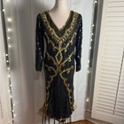 Vintage Elegant Black and Gold Sequin Dress