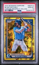 2024 Bowman Sapphire Chrome Prospects #BCP117 Blake Mitchell-Yellow PSA 10 C