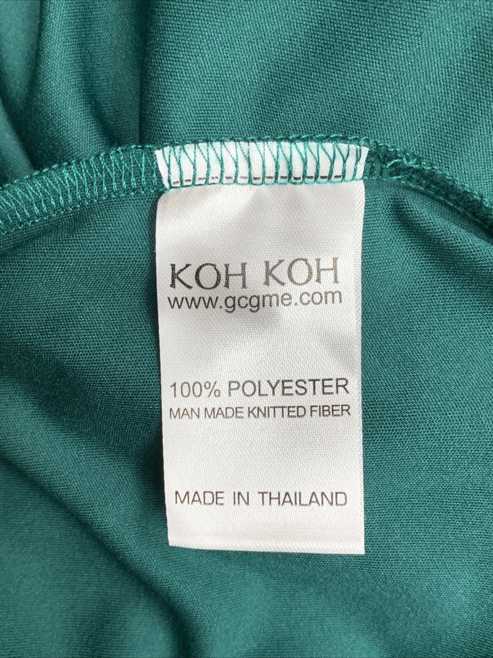 Maxi Vestido Grande KOH KOH Mujer Manga Larga Formal Envolvente Drapeado Cóctel Cuello en V Foto 4 de 4