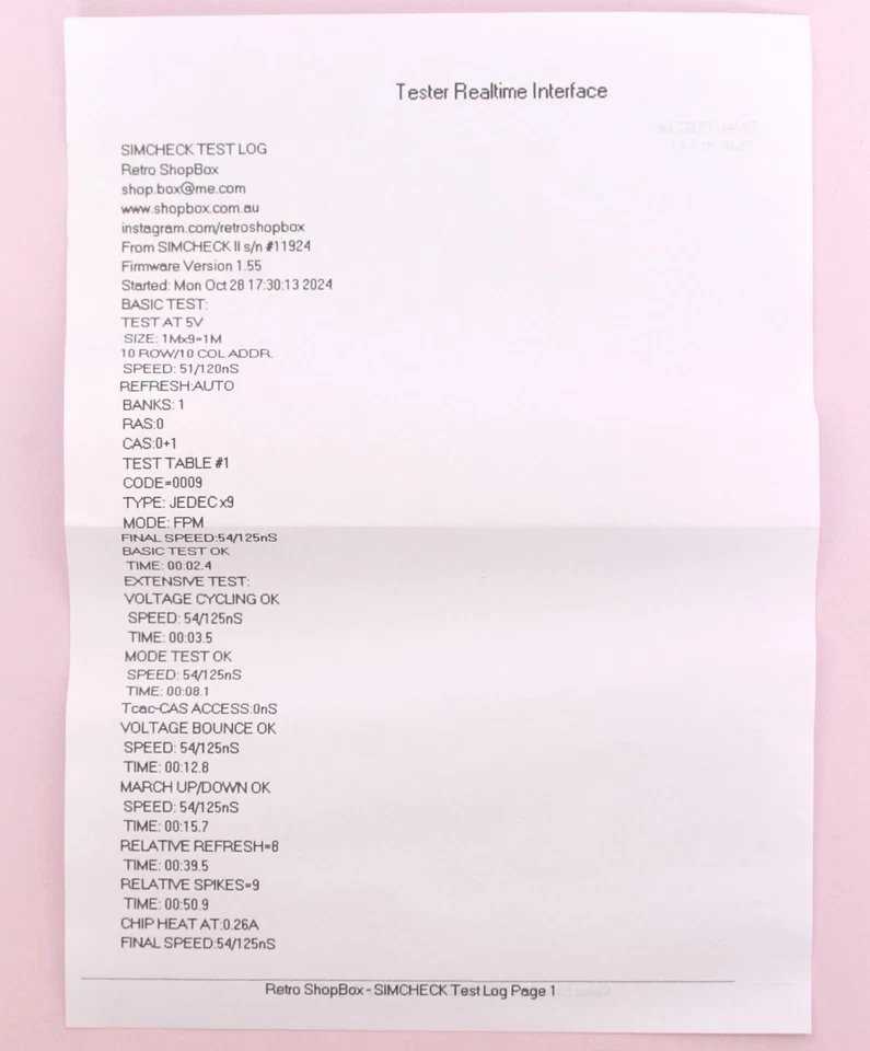 30 Pin 4MB RAM (4x 1MB Modules) Parity 5V 70ns Hitachi Memory TESTED + REPORT - Image 4 of 4
