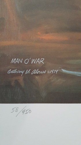 Anthony Alonso "MAN O' WAR" 1917-1947 Limited Edition S/N Ed. 450 22.5" x 28" - Picture 5 of 9