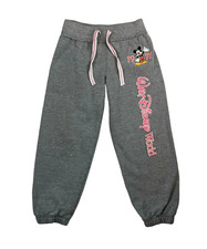 Disney Parks Girls Gray Heather Walt Disney World Fleece Sweatpant Jogger Size S
