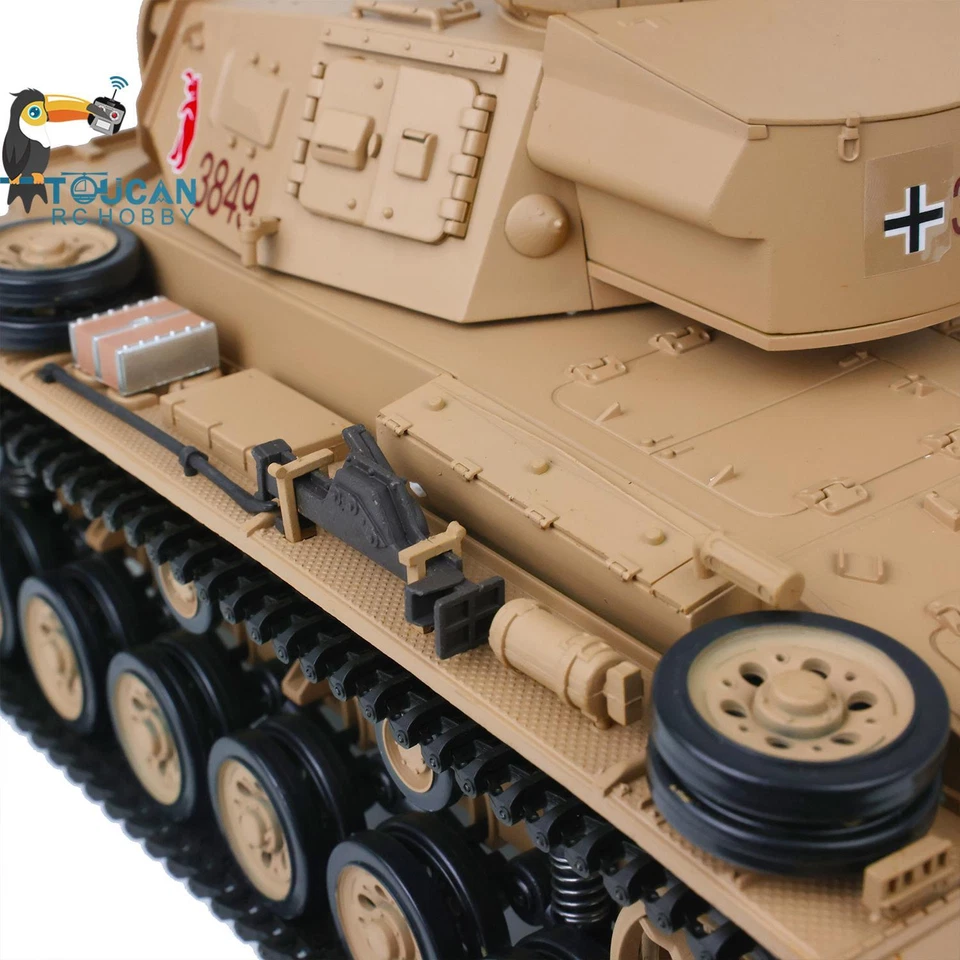 Heng long 1/16 TK7.0 German Panzer III H RTR RC Tank 3849 Sound Smoke IR Battle - Image 3 of 4