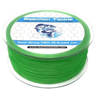 Reaction Tackle 25lb Braided Fishing Line 300 Yds- Green | eBay