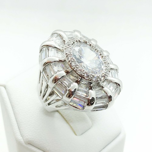 R7015 Damen Vintage Schmuck Weißgold vergoldet Verlobung Ehering - Bild 2 von 8