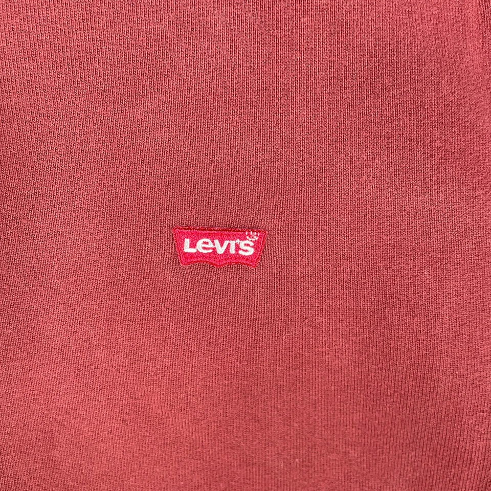 Levis Sweatshirt Mens XL Red Spell Out Logo USA Jumper Streetwear Casual Top - Image 3 of 4
