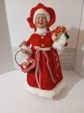 Holiday Home Mrs Santa Claus Christmas Decorations 18" Basket and Gifts Standing