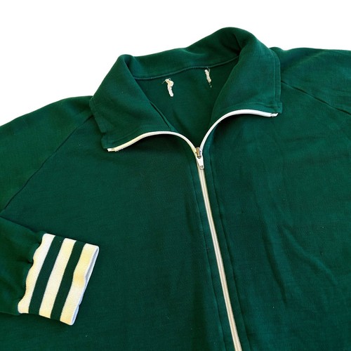 Vtg 70 80's Men Forest Green Running TRACK SUIT Jacket STREETWEAR Windbreaker XL - Picture 2 of 7