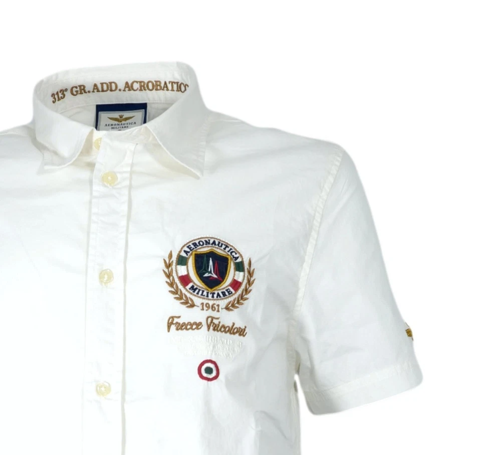 Aeronautica militare Man short Sleeve Shirt CA1285 White - Image 2 of 4