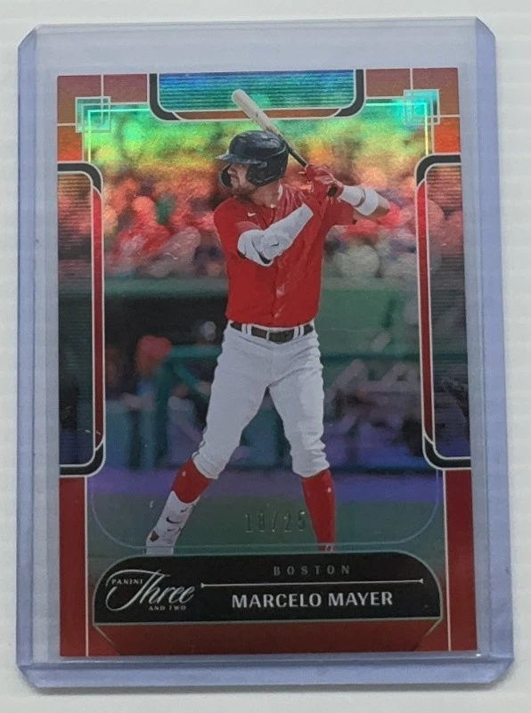 2024 Panini Three and Two Marcelo Mayer Orange Prospect #18/25 #53 Red Sox