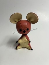 Vintage R. Dakin  Co Leather Stuffed Mouse Plush As Is Have Discoloration