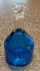 Vintage BLENKO 486 Overlay BLUE Glass DECANTER **NO STOPPER**