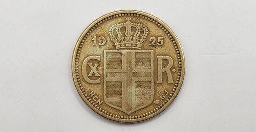1925 Iceland 2 Krónur Coin - Christian X - KM#4.1