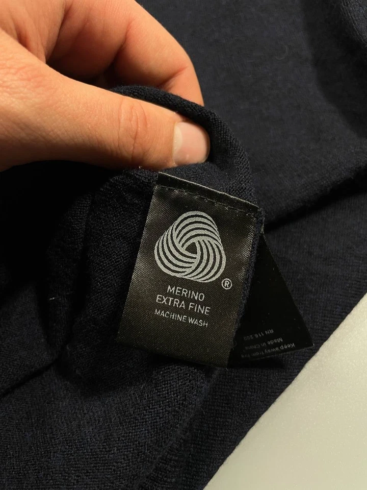 Zadig & Voltaire Paris Paul Patch Merino Wool Long Sleeve Sweater Men Sz M Blue - Image 4 of 4