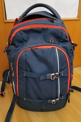 Satch Schulrucksack dunkelblau, pink