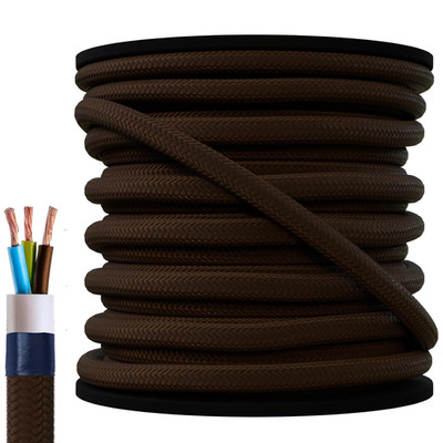 3 Meter 3x0,75 3 adrig Textilkabel flexiebel Lampenkabel Gewebekabel Stromkabel 