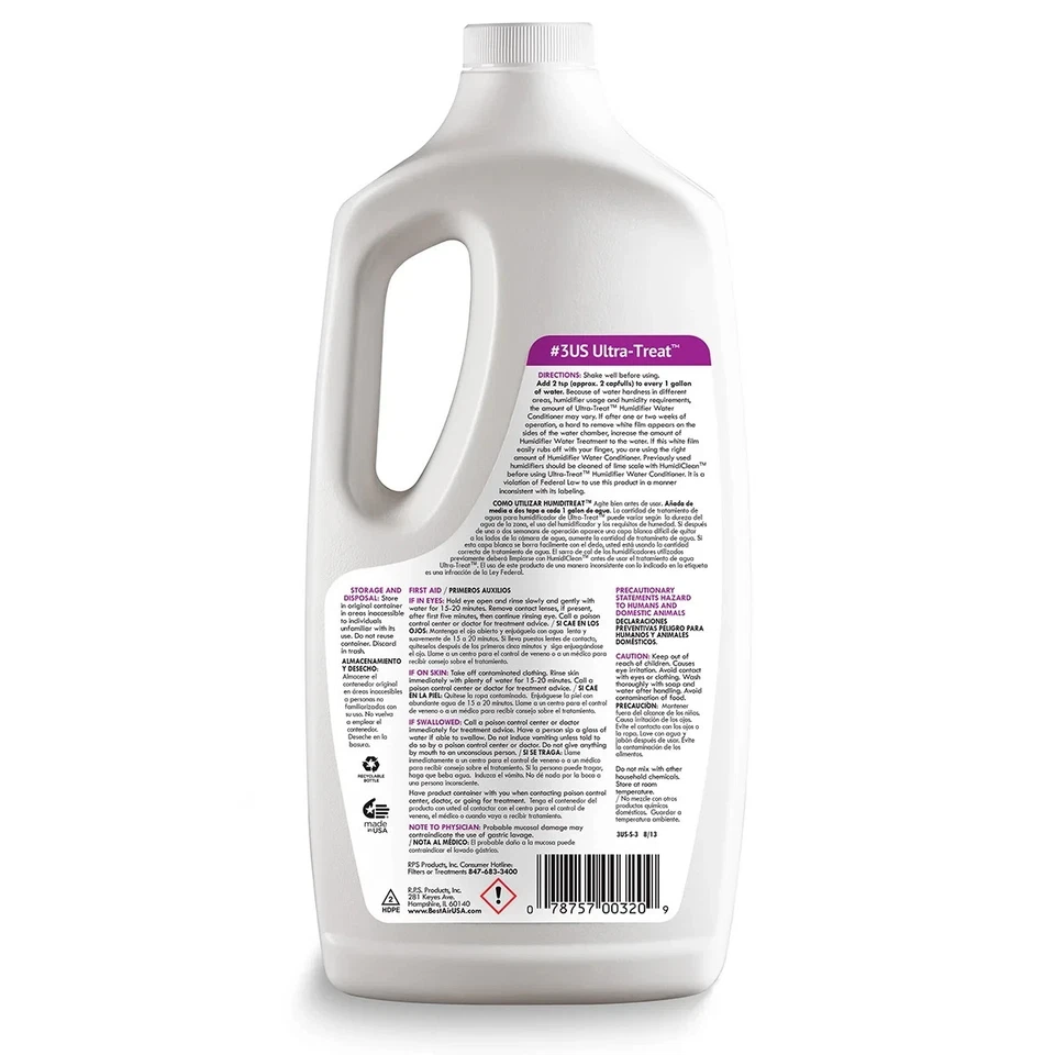 BestAir 3US Ultra-Treat Humidificador Agua Acondicionador 32oz para Unidades Ultrasónicas Foto 2 de 4