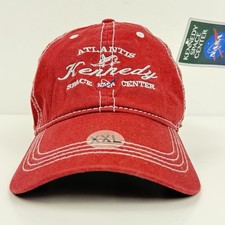 NASA Kennedy Space Center Atlantis Red Baseball Cap Hat OSFM Adjustable Strap