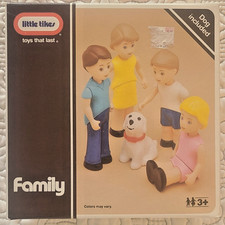 Little Tikes FAMILY Figures NIB 1989- Mom, Dad, Brother, Sister & Dog 5583