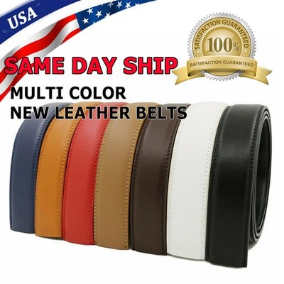 Fashion Men's Automatic Real Leather Ratchet Belt Strap Jeans Waistband Gift