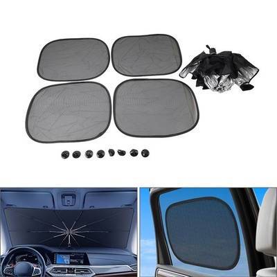 Car Windshield Sun Shade Foldable Front Window Visor Umbrella Titan-Silber S