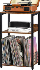 3 Tier End Table,Record Player Stand with Storage up to 100 Albums,Turntable Sta