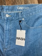 New Gap 1969 denim midi skirt front slit 31R