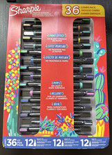 NEW Sharpie 36 CREATIVE MARKERS Combo Pack BULLET / BRUSH / FINE Tip Markers